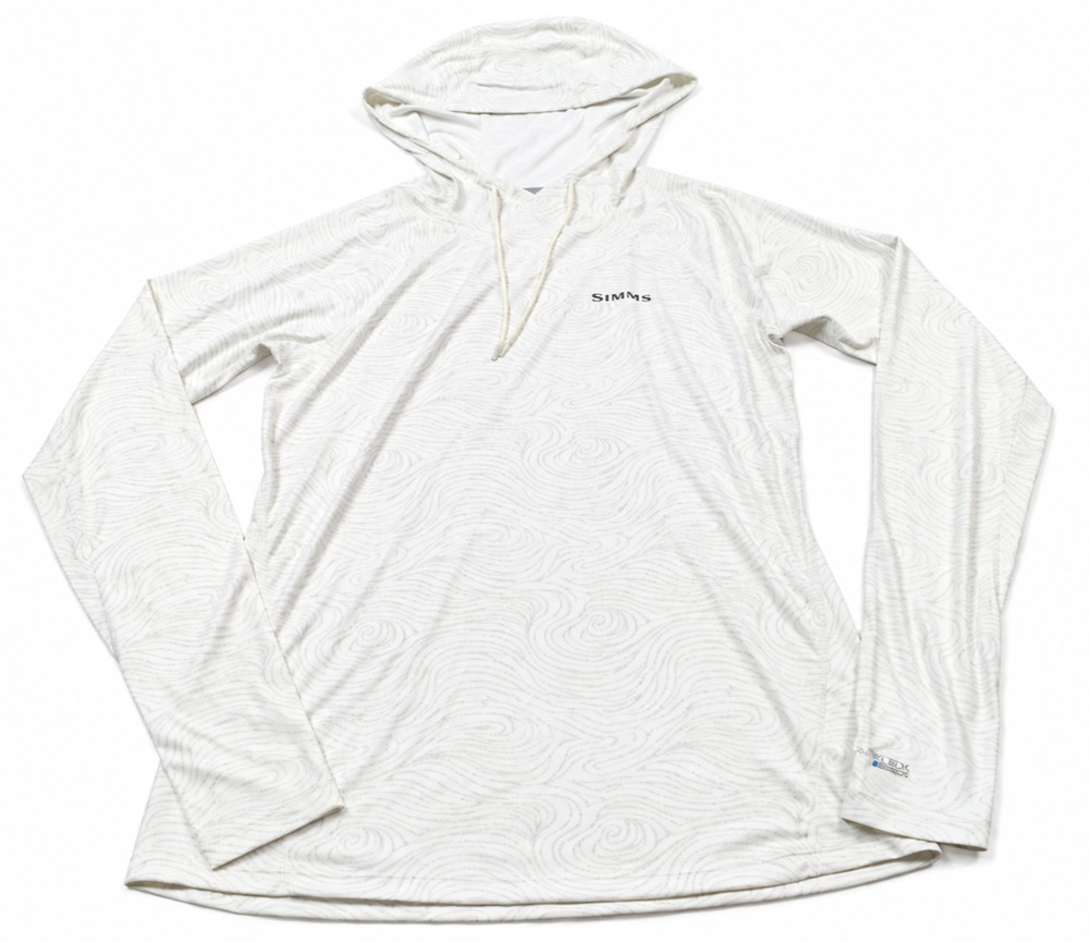 SIMMS SolarFlex Sun Hoodie Womens XS White Long Sleeve Pullover Fishing